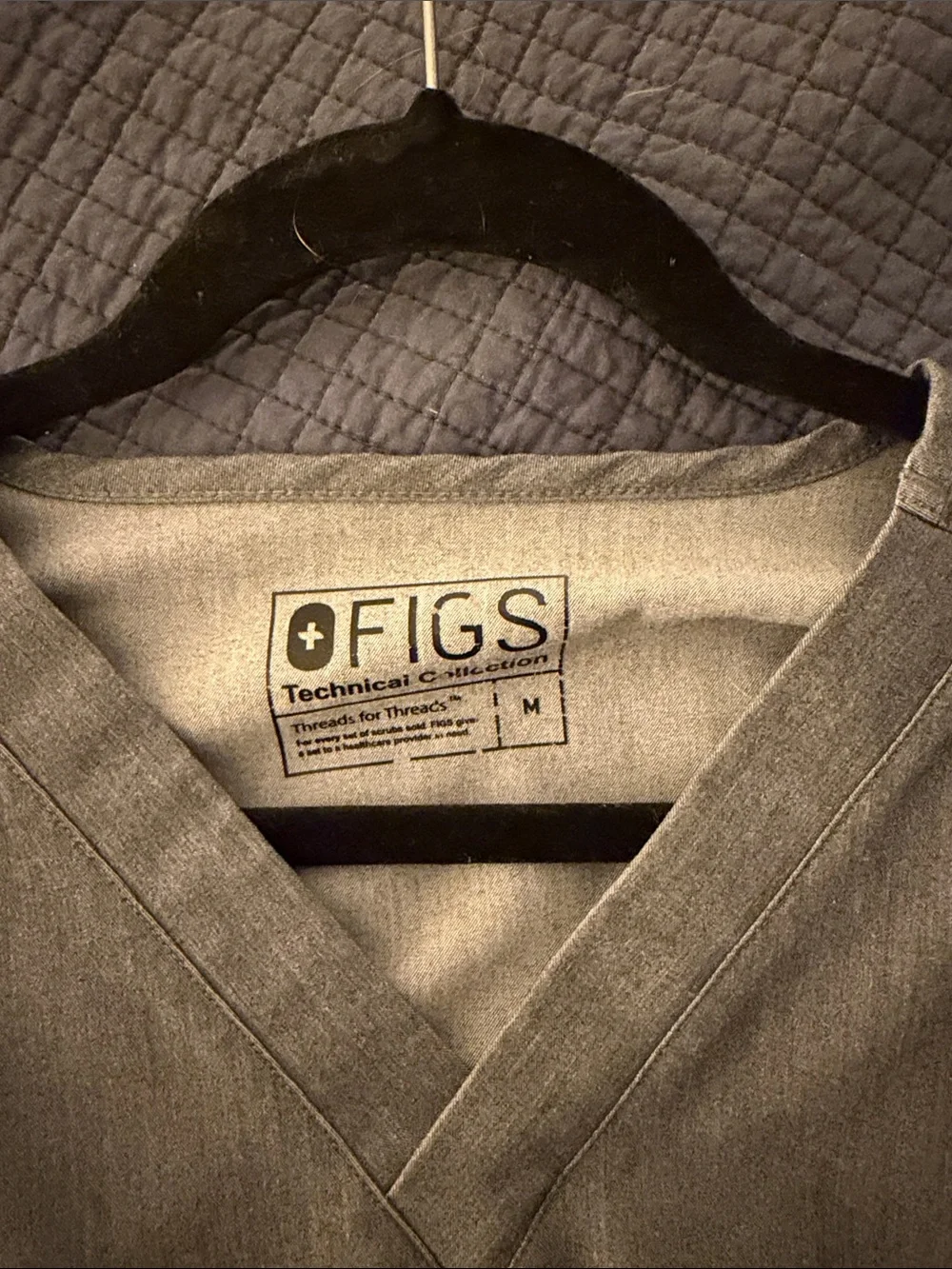 SET of Figs Men's or Women’s  Pants  & Top Set in Grey with Teal Drawstring